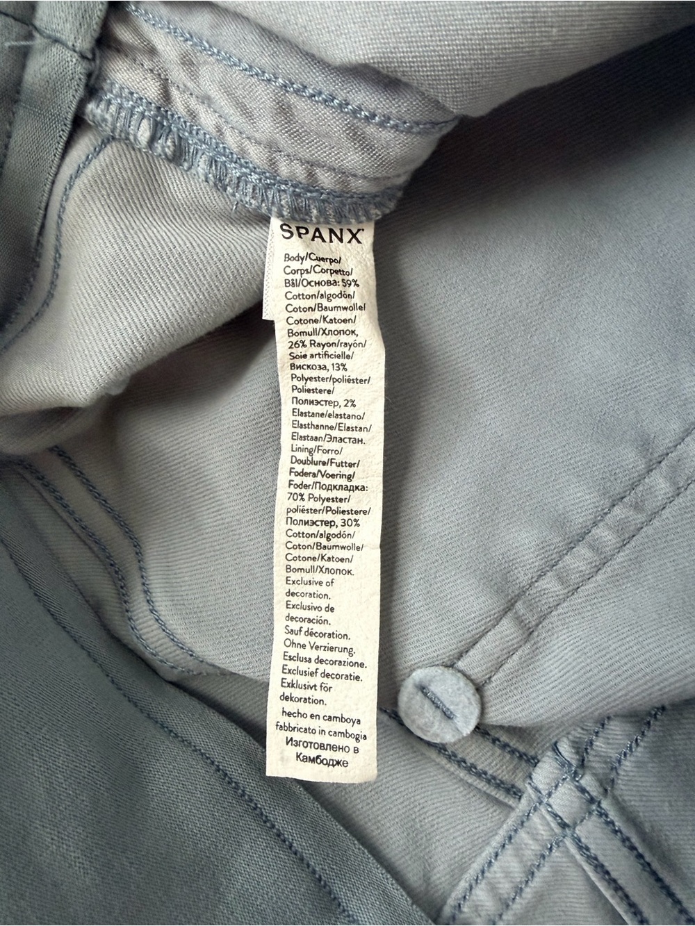 Spanx Stretch Twill Shorts Blue Pull-On Comfort Shorts Medium - Picture 4 of 4